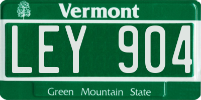 VT license plate LEY904