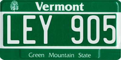 VT license plate LEY905
