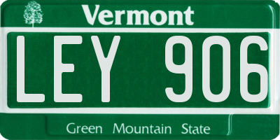VT license plate LEY906