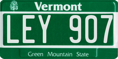 VT license plate LEY907