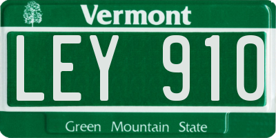 VT license plate LEY910