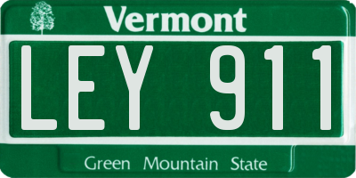 VT license plate LEY911