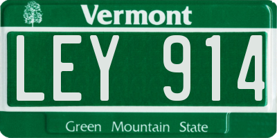 VT license plate LEY914