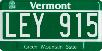 VT license plate LEY915
