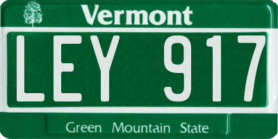 VT license plate LEY917