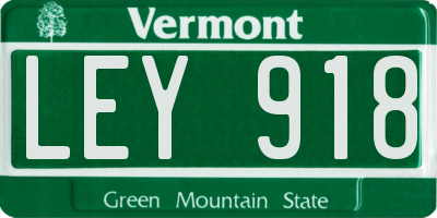 VT license plate LEY918