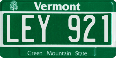 VT license plate LEY921