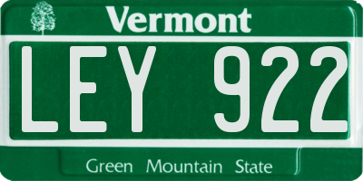 VT license plate LEY922