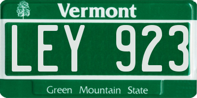 VT license plate LEY923