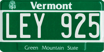 VT license plate LEY925