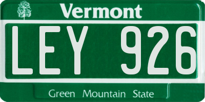 VT license plate LEY926