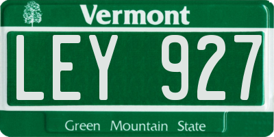 VT license plate LEY927