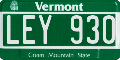 VT license plate LEY930