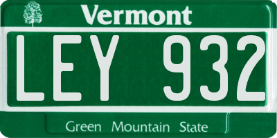 VT license plate LEY932