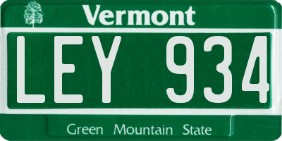 VT license plate LEY934