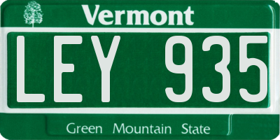 VT license plate LEY935