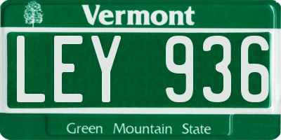 VT license plate LEY936