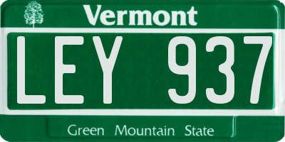 VT license plate LEY937