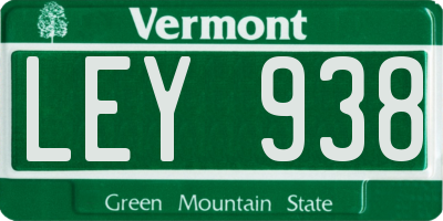 VT license plate LEY938