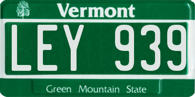 VT license plate LEY939