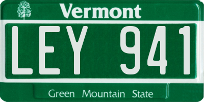 VT license plate LEY941