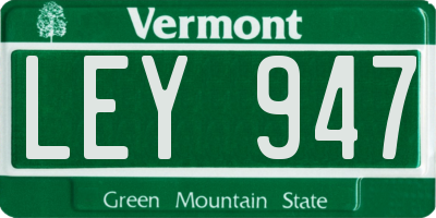 VT license plate LEY947