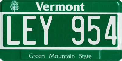 VT license plate LEY954