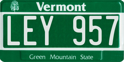 VT license plate LEY957