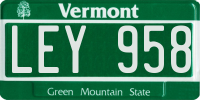 VT license plate LEY958