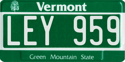 VT license plate LEY959