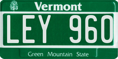 VT license plate LEY960