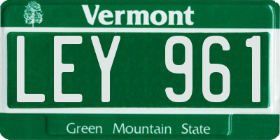 VT license plate LEY961
