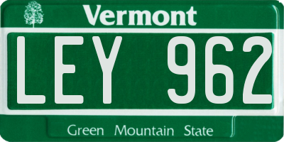 VT license plate LEY962