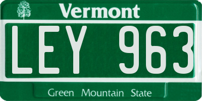 VT license plate LEY963