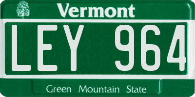 VT license plate LEY964