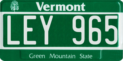 VT license plate LEY965