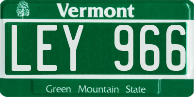 VT license plate LEY966