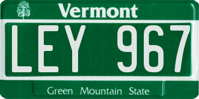 VT license plate LEY967