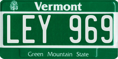 VT license plate LEY969