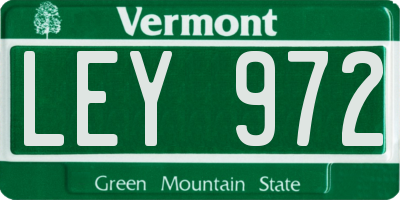VT license plate LEY972