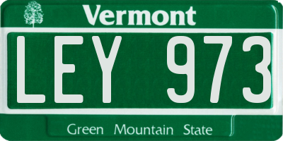 VT license plate LEY973