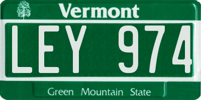 VT license plate LEY974
