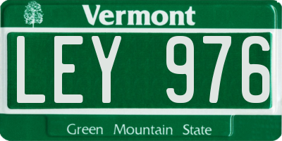 VT license plate LEY976