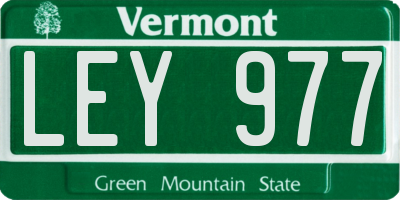 VT license plate LEY977