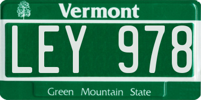 VT license plate LEY978