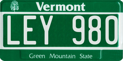 VT license plate LEY980