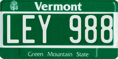 VT license plate LEY988