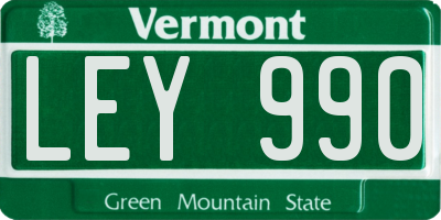 VT license plate LEY990