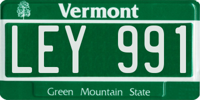 VT license plate LEY991