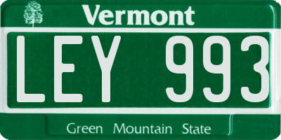 VT license plate LEY993
